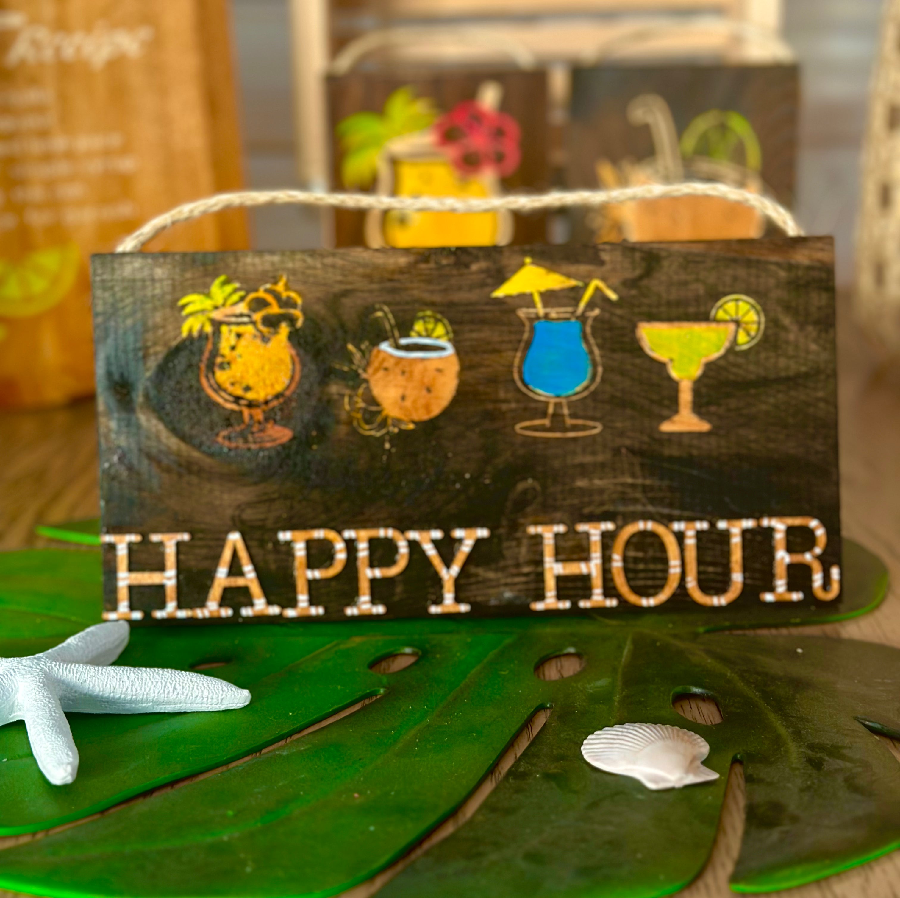 Happy Hour Wood Sign