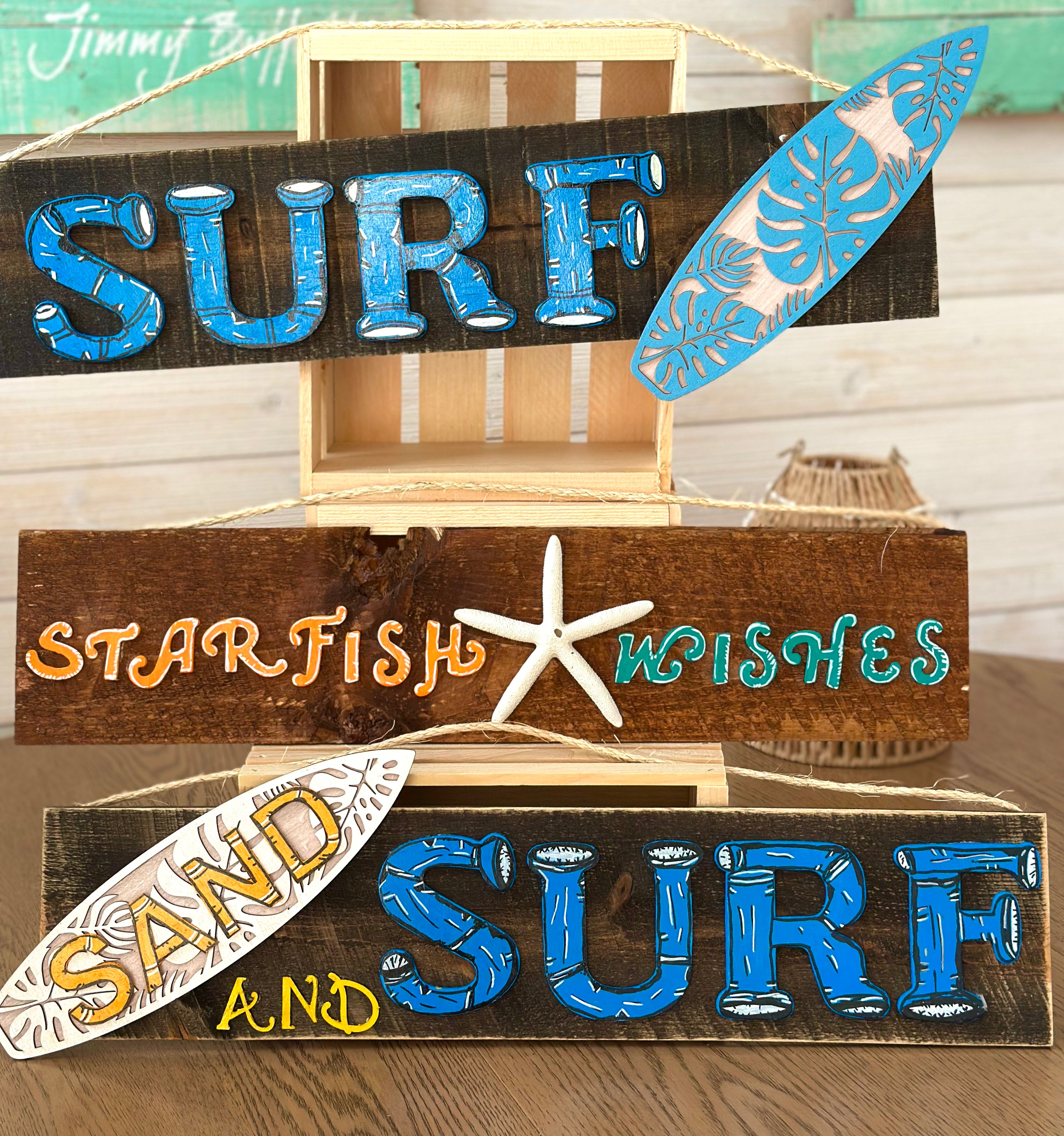 Surf and Sand Wood Sign