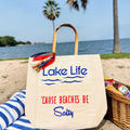 Lake Life Cause Beaches Be Salty Canvas Tote